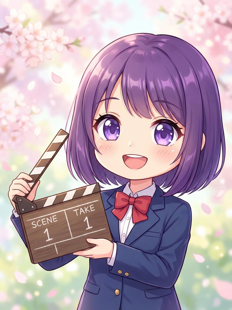 芒果视频美少女写真-紫发少女动漫角色